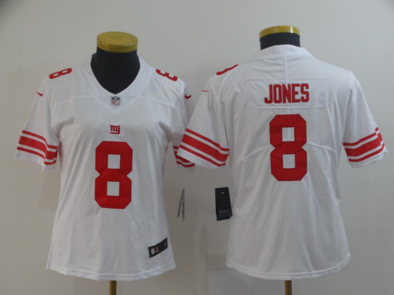Women's New York Giants #8 Daniel Jones White Vapor Untouchable Limited Stitched NFL Jersey(Run Small)